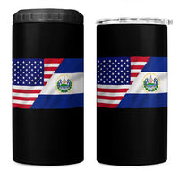 El Salvador American Flag 4 in 1 Can Cooler Tumbler Salvadoran USA Pride Heritage Roots - Wonder Print Shop
