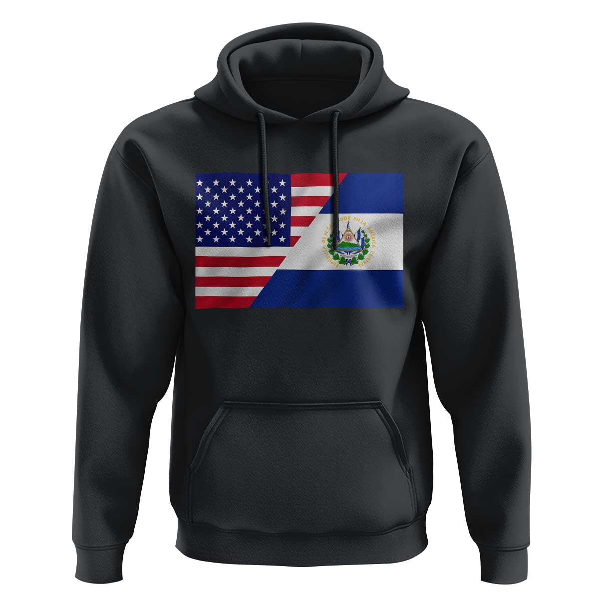 El Salvador American Flag Hoodie Salvadoran USA Pride Heritage Roots - Wonder Print Shop