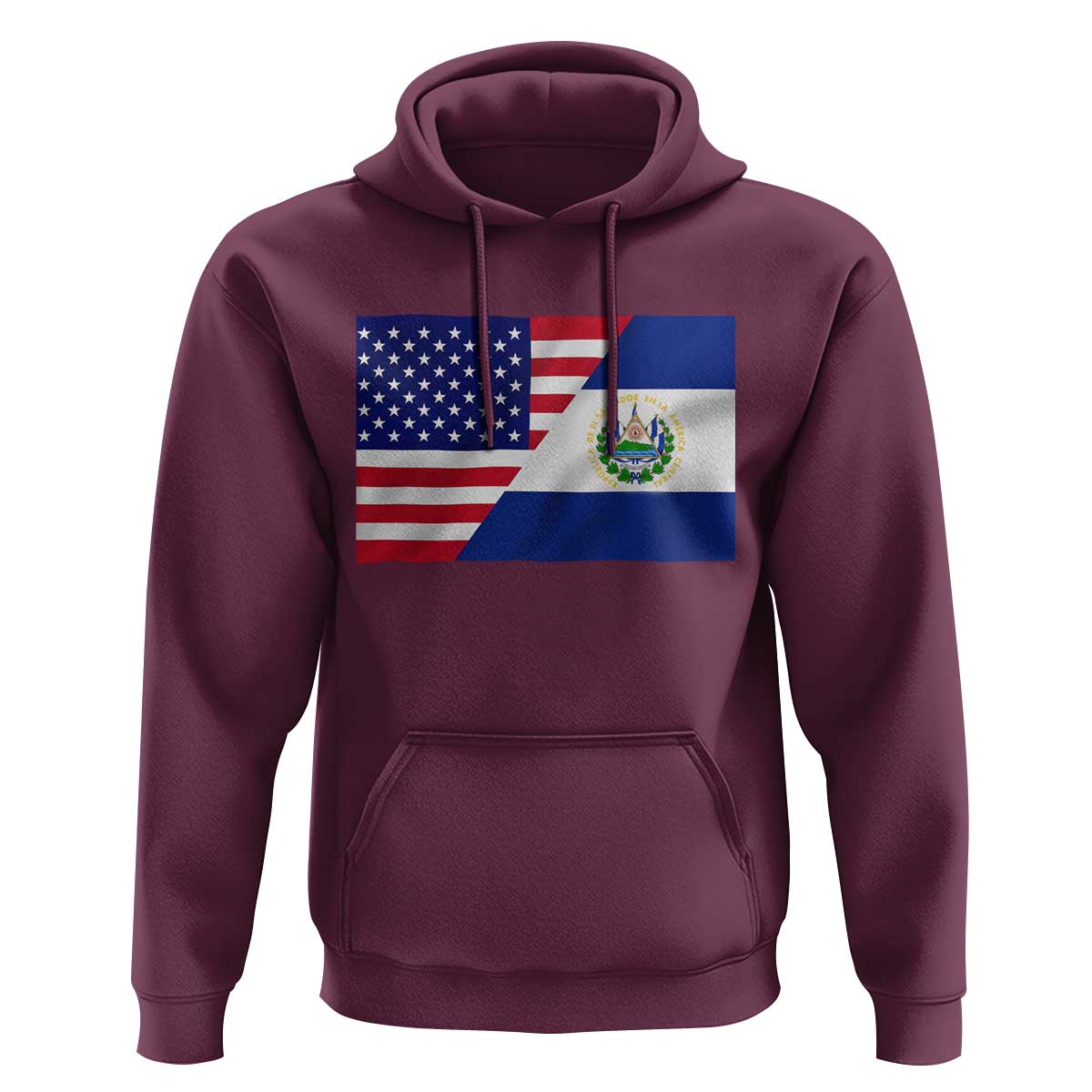 El Salvador American Flag Hoodie Salvadoran USA Pride Heritage Roots - Wonder Print Shop