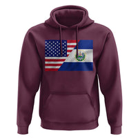 El Salvador American Flag Hoodie Salvadoran USA Pride Heritage Roots - Wonder Print Shop