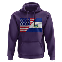 El Salvador American Flag Hoodie Salvadoran USA Pride Heritage Roots - Wonder Print Shop