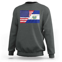 El Salvador American Flag Sweatshirt Salvadoran USA Pride Heritage Roots - Wonder Print Shop