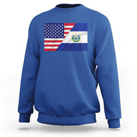 El Salvador American Flag Sweatshirt Salvadoran USA Pride Heritage Roots - Wonder Print Shop