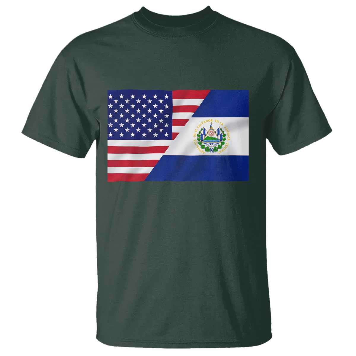 El Salvador American Flag T Shirt Salvadoran USA Pride Heritage Roots - Wonder Print Shop