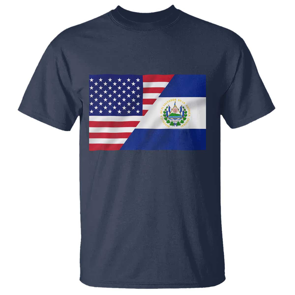 El Salvador American Flag T Shirt Salvadoran USA Pride Heritage Roots - Wonder Print Shop