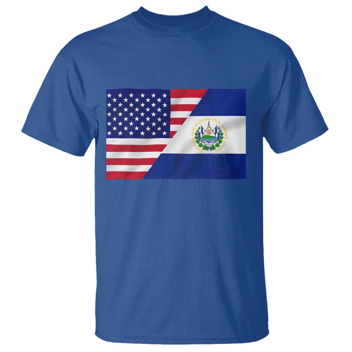 El Salvador American Flag T Shirt Salvadoran USA Pride Heritage Roots - Wonder Print Shop