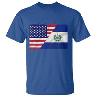 El Salvador American Flag T Shirt Salvadoran USA Pride Heritage Roots - Wonder Print Shop