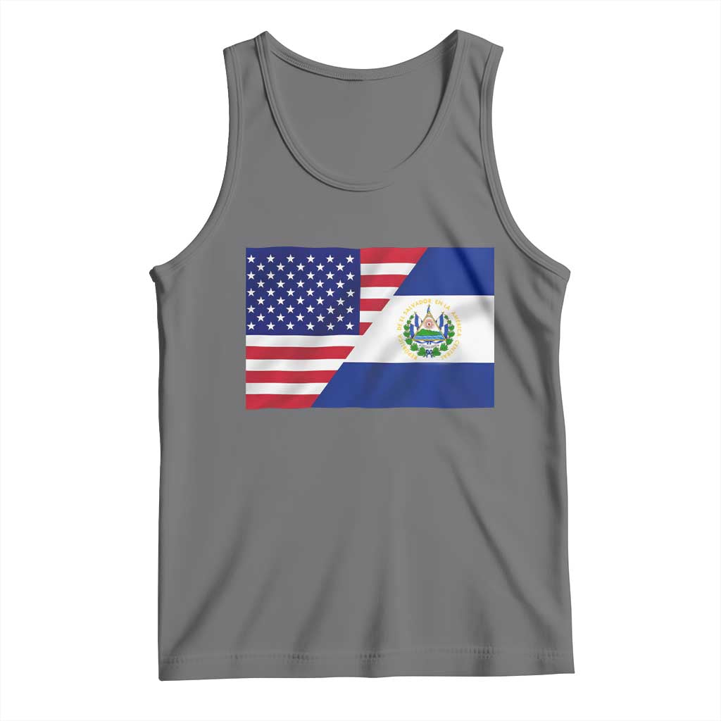 El Salvador American Flag Tank Top Salvadoran USA Pride Heritage Roots - Wonder Print Shop