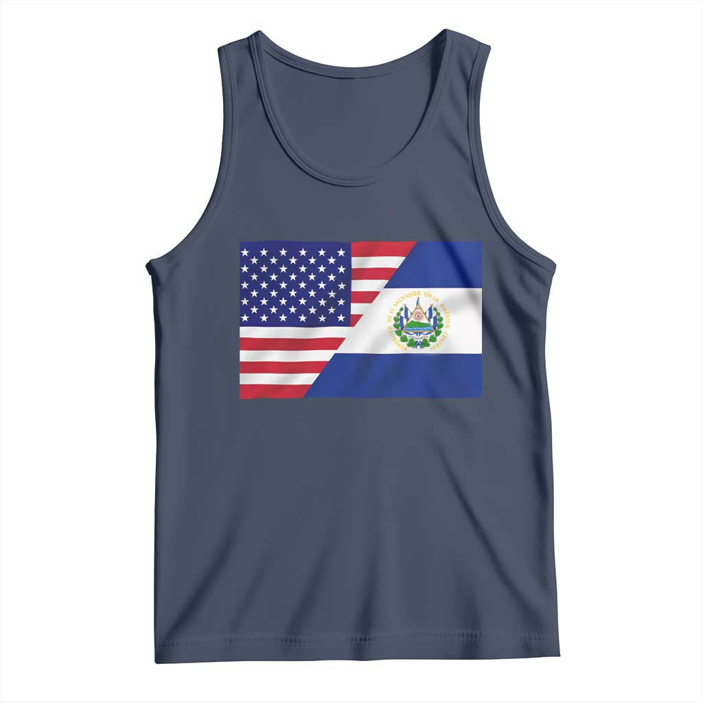 El Salvador American Flag Tank Top Salvadoran USA Pride Heritage Roots - Wonder Print Shop