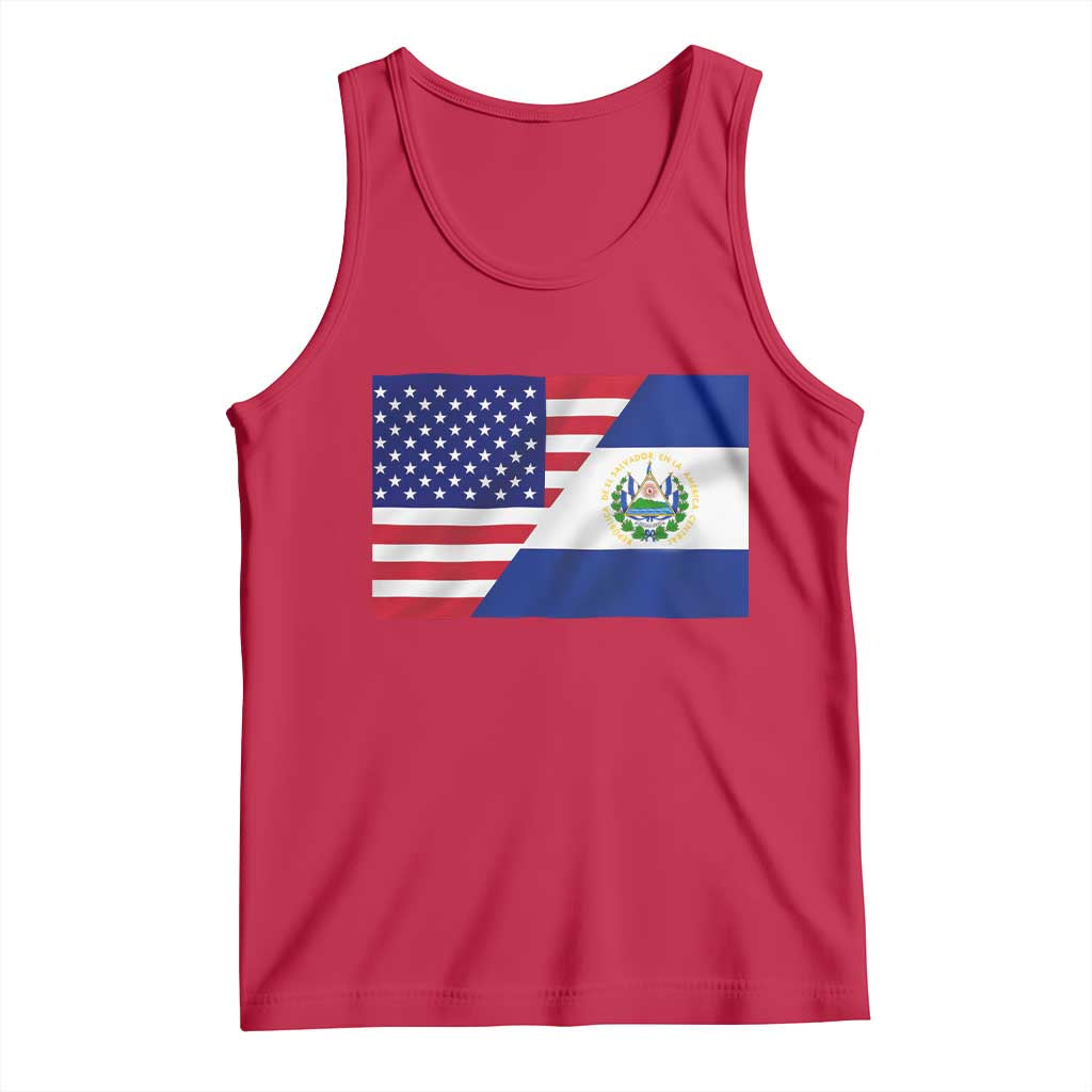 El Salvador American Flag Tank Top Salvadoran USA Pride Heritage Roots - Wonder Print Shop