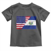 El Salvador American Flag Toddler T Shirt Salvadoran USA Pride Heritage Roots - Wonder Print Shop