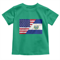 El Salvador American Flag Toddler T Shirt Salvadoran USA Pride Heritage Roots - Wonder Print Shop