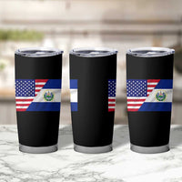 El Salvador American Flag Tumbler Cup Salvadoran USA Pride Heritage Roots - Wonder Print Shop