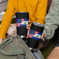 El Salvador American Flag Tumbler Cup Salvadoran USA Pride Heritage Roots - Wonder Print Shop