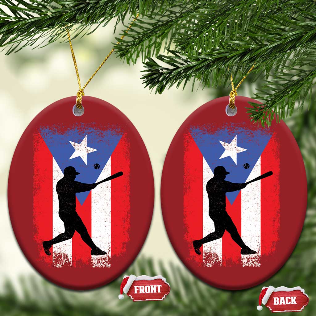 Puerto Rico Flag Baseball Christmas Ornament Cool Distressed Jersey Gift Boricua Boys - Wonder Print Shop