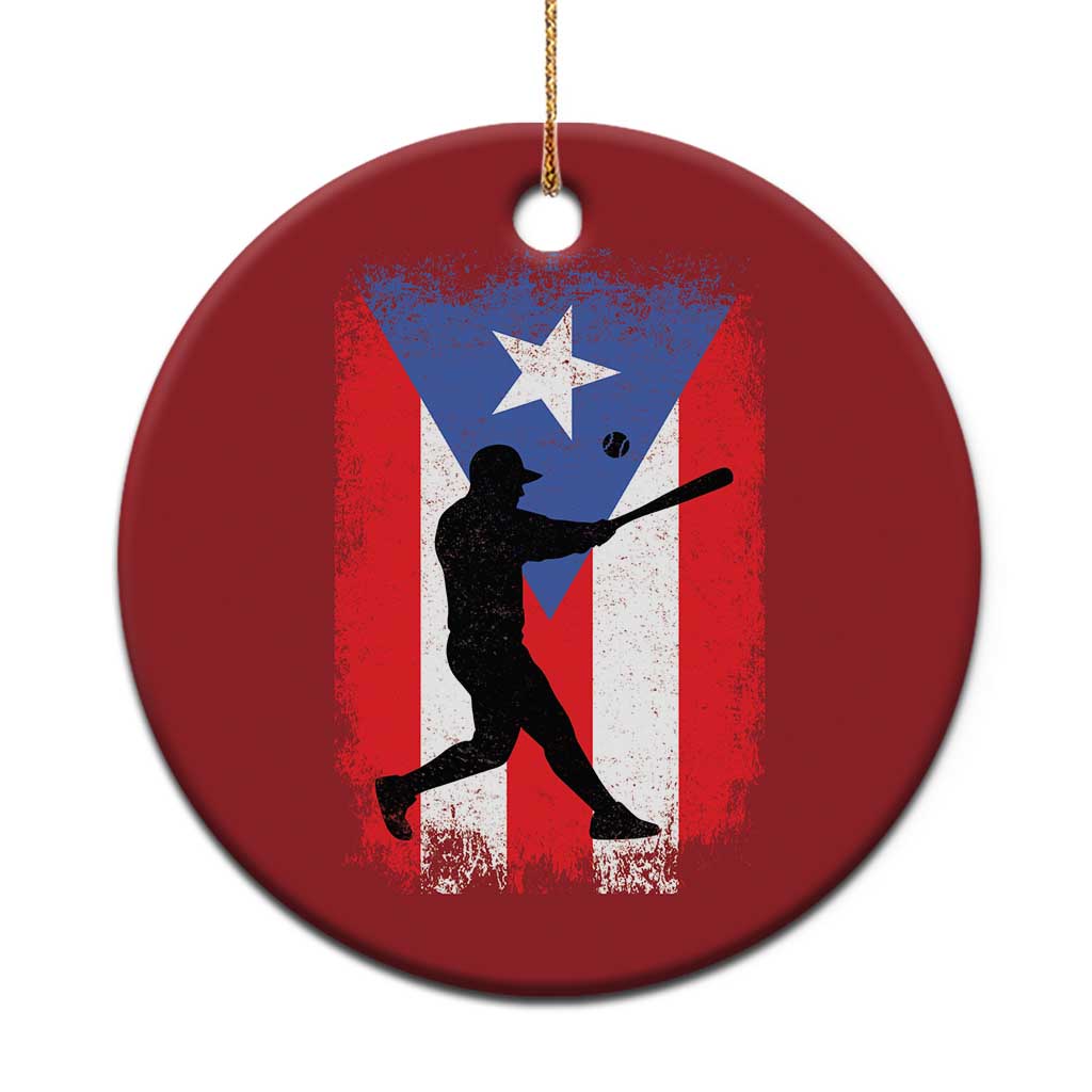 Puerto Rico Flag Baseball Christmas Ornament Cool Distressed Jersey Gift Boricua Boys - Wonder Print Shop