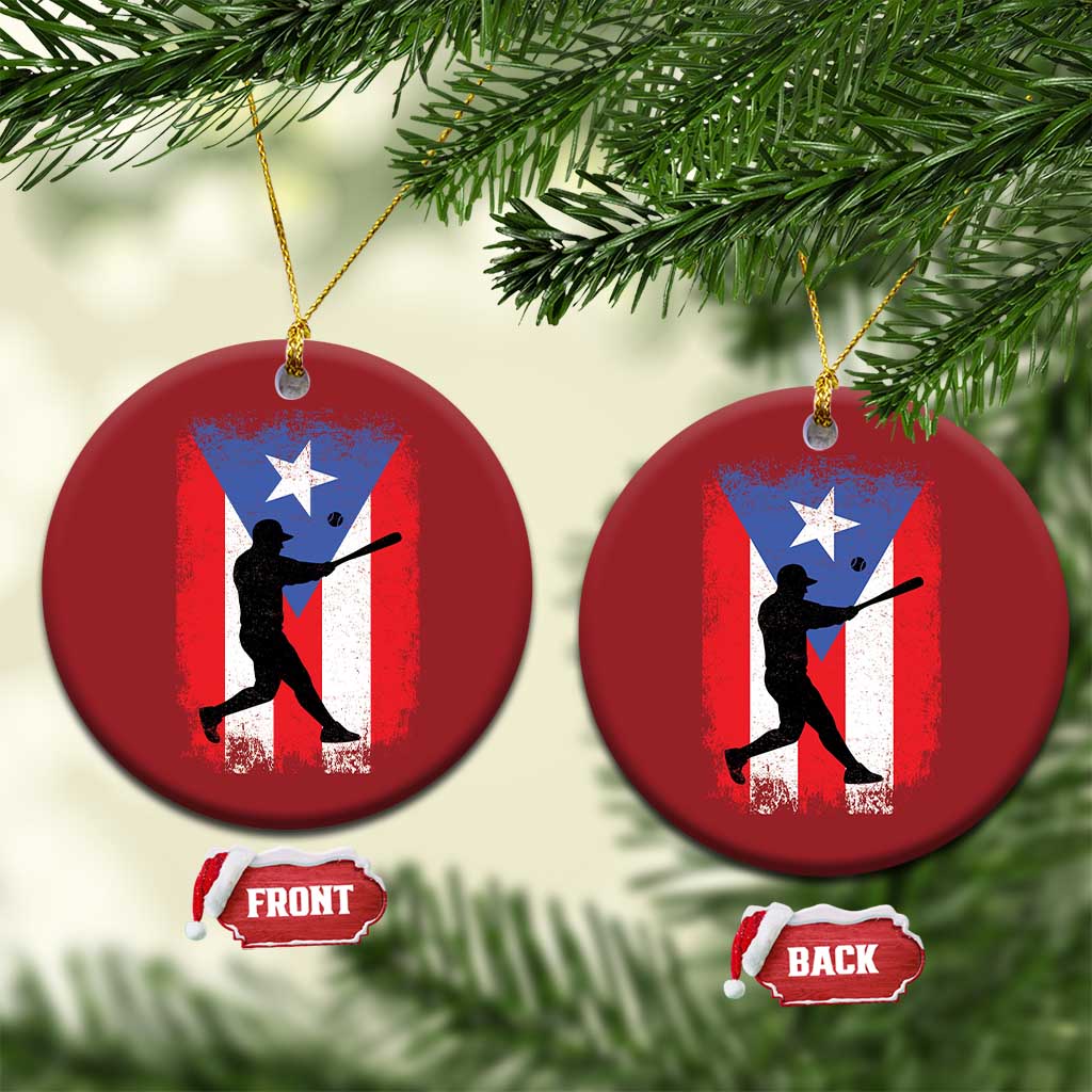 Puerto Rico Flag Baseball Christmas Ornament Cool Distressed Jersey Gift Boricua Boys - Wonder Print Shop