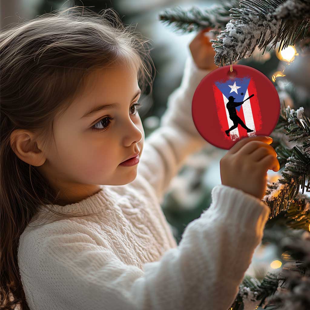 Puerto Rico Flag Baseball Christmas Ornament Cool Distressed Jersey Gift Boricua Boys - Wonder Print Shop