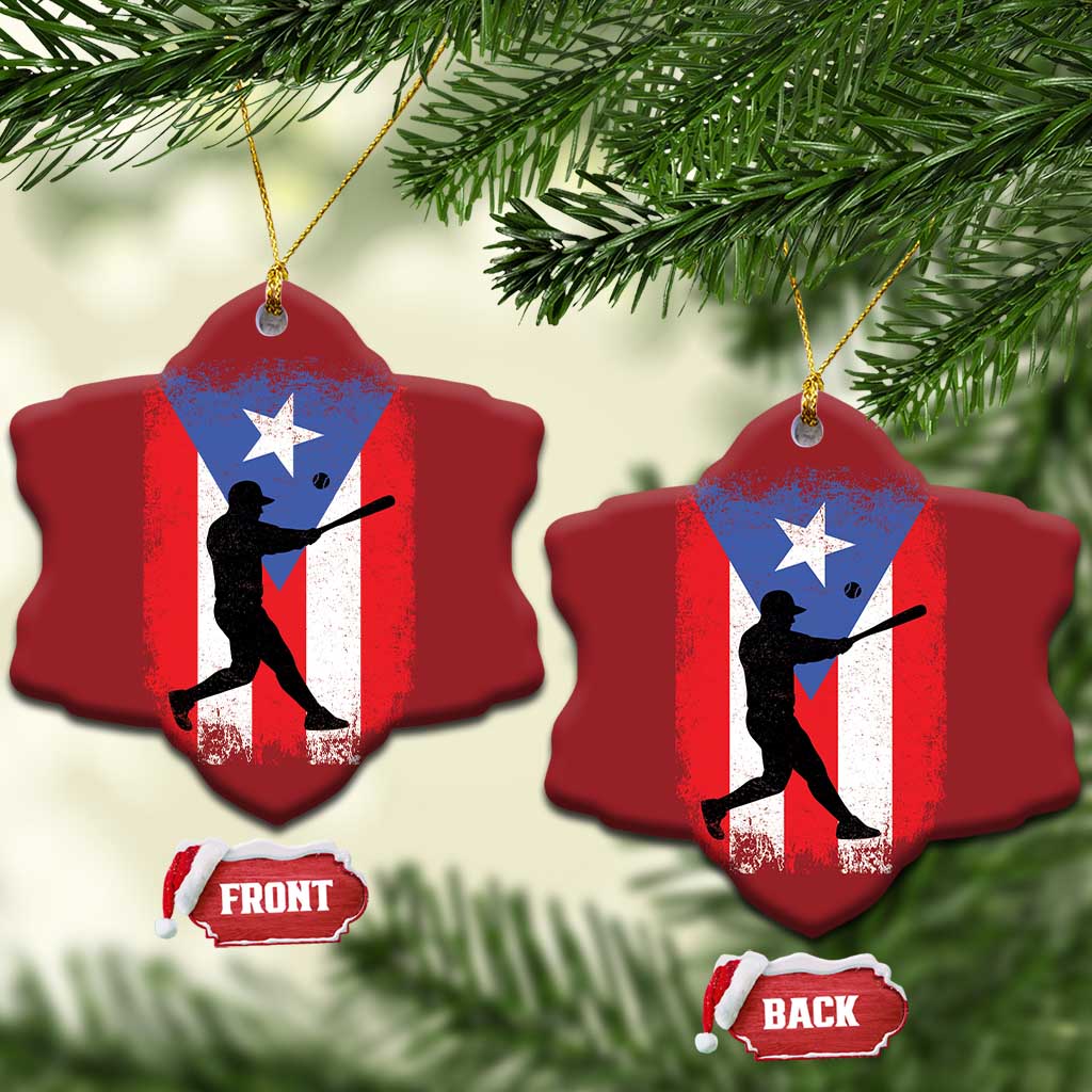 Puerto Rico Flag Baseball Christmas Ornament Cool Distressed Jersey Gift Boricua Boys - Wonder Print Shop