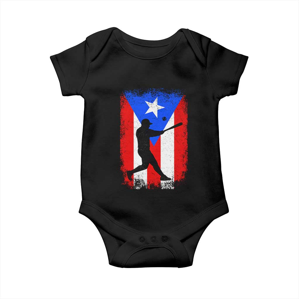 Puerto Rico Flag Baseball Baby Onesie Cool Distressed Jersey Gift Boricua Boys - Wonder Print Shop