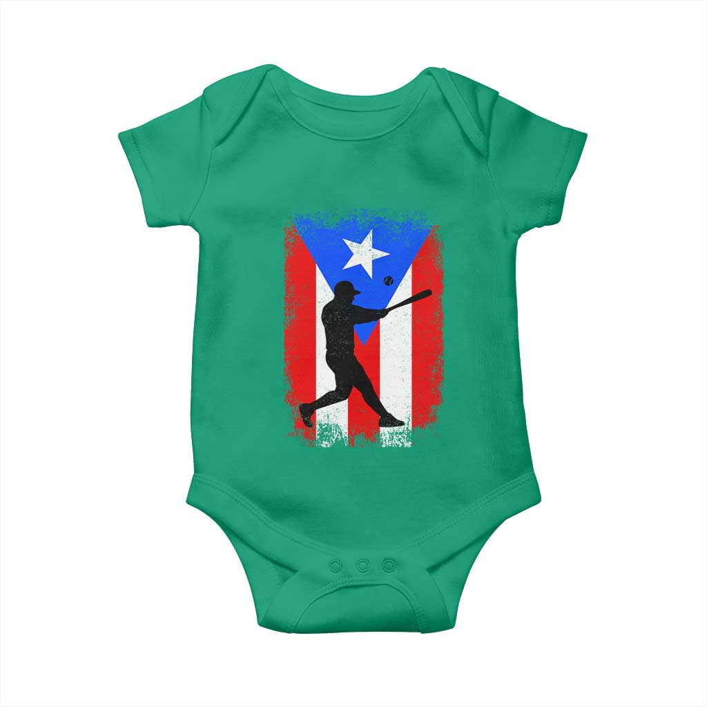 Puerto Rico Flag Baseball Baby Onesie Cool Distressed Jersey Gift Boricua Boys - Wonder Print Shop