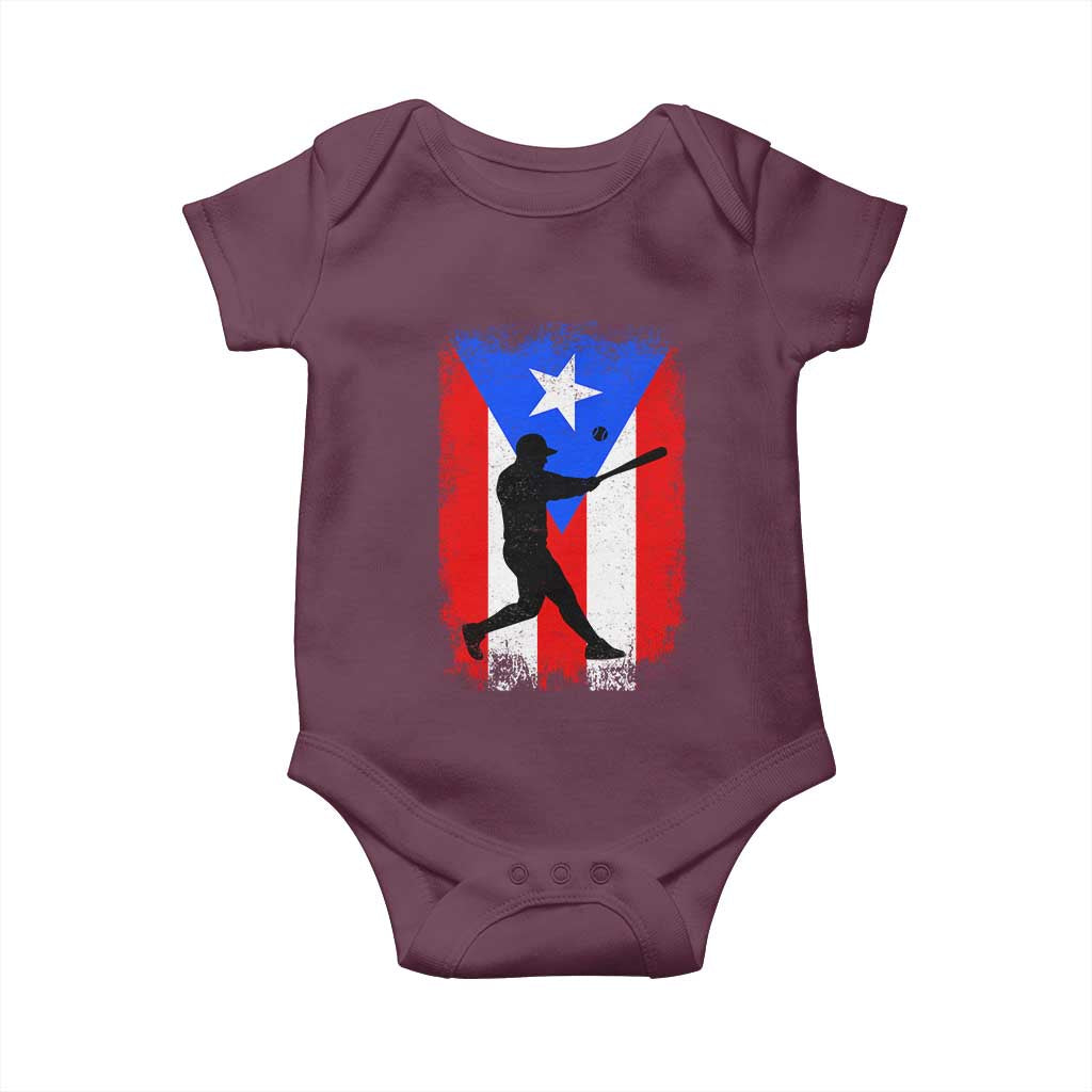 Puerto Rico Flag Baseball Baby Onesie Cool Distressed Jersey Gift Boricua Boys - Wonder Print Shop
