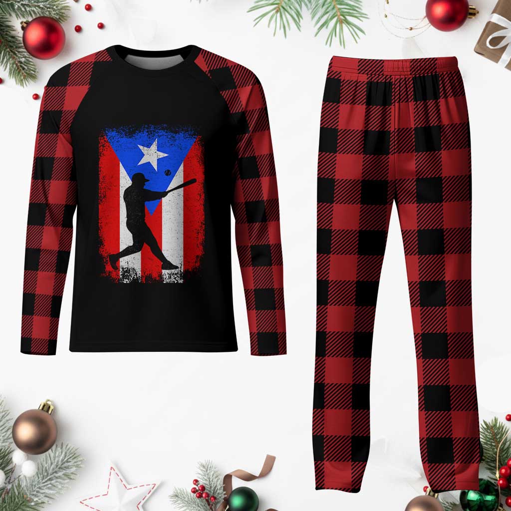 Puerto Rico Flag Baseball Plaid Pajama Set Cool Distressed Jersey Gift Boricua Boys - Wonder Print Shop