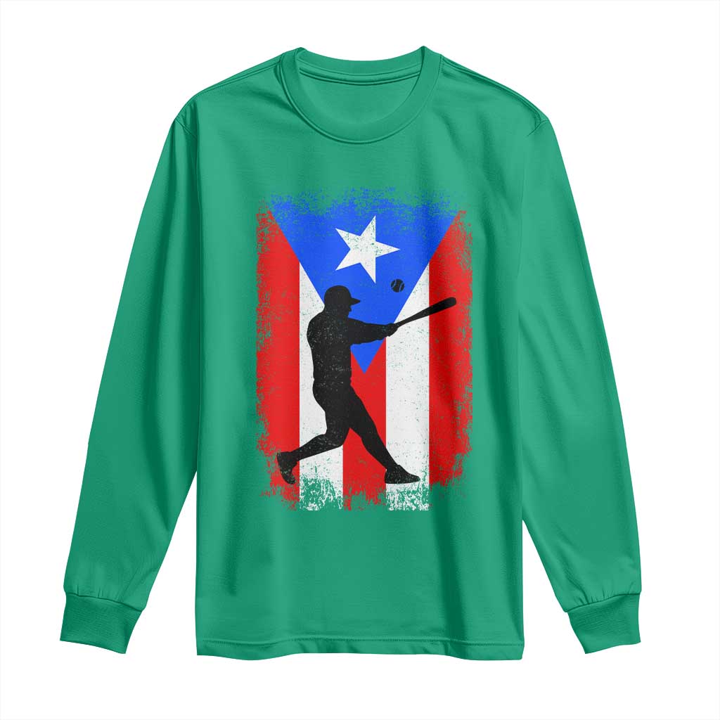 Puerto Rico Flag Baseball Long Sleeve Shirt Cool Distressed Jersey Gift Boricua Boys - Wonder Print Shop