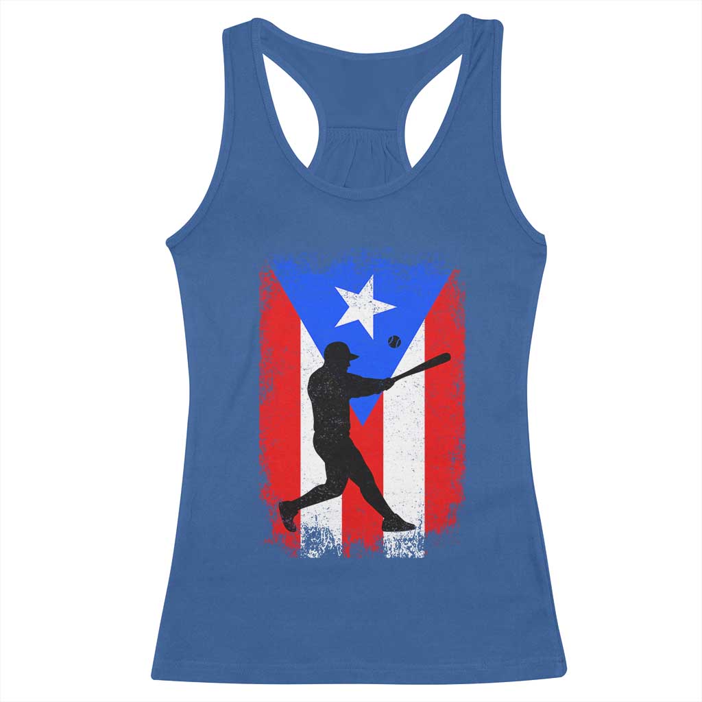 Puerto Rico Flag Baseball Racerback Tank Top Cool Distressed Jersey Gift Boricua Boys - Wonder Print Shop
