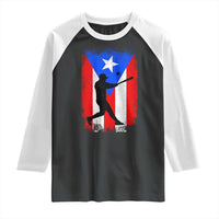 Puerto Rico Flag Baseball Raglan Shirt Cool Distressed Jersey Gift Boricua Boys - Wonder Print Shop