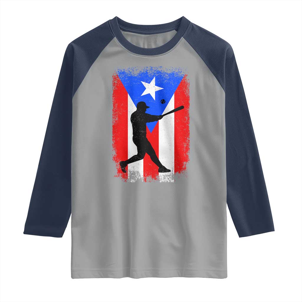 Puerto Rico Flag Baseball Raglan Shirt Cool Distressed Jersey Gift Boricua Boys - Wonder Print Shop