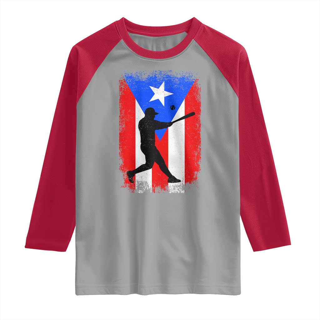 Puerto Rico Flag Baseball Raglan Shirt Cool Distressed Jersey Gift Boricua Boys - Wonder Print Shop