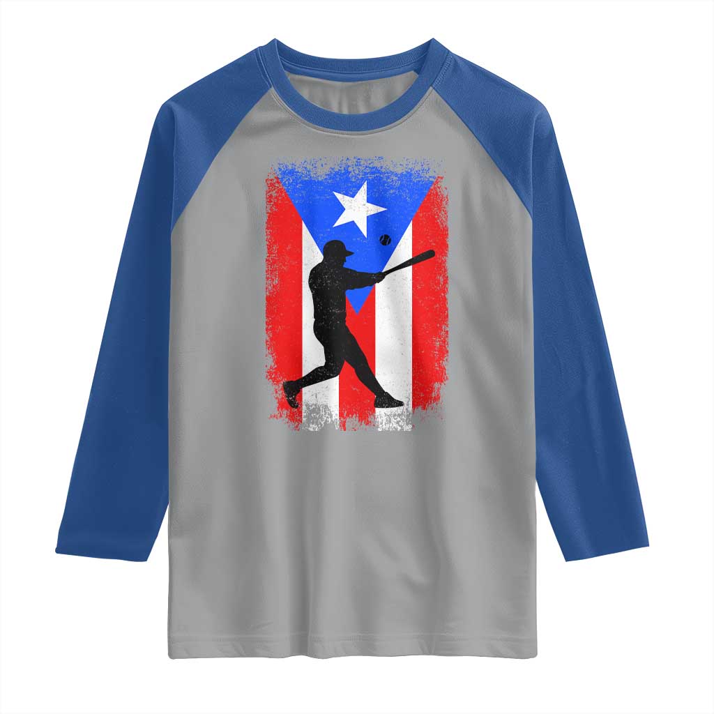 Puerto Rico Flag Baseball Raglan Shirt Cool Distressed Jersey Gift Boricua Boys - Wonder Print Shop