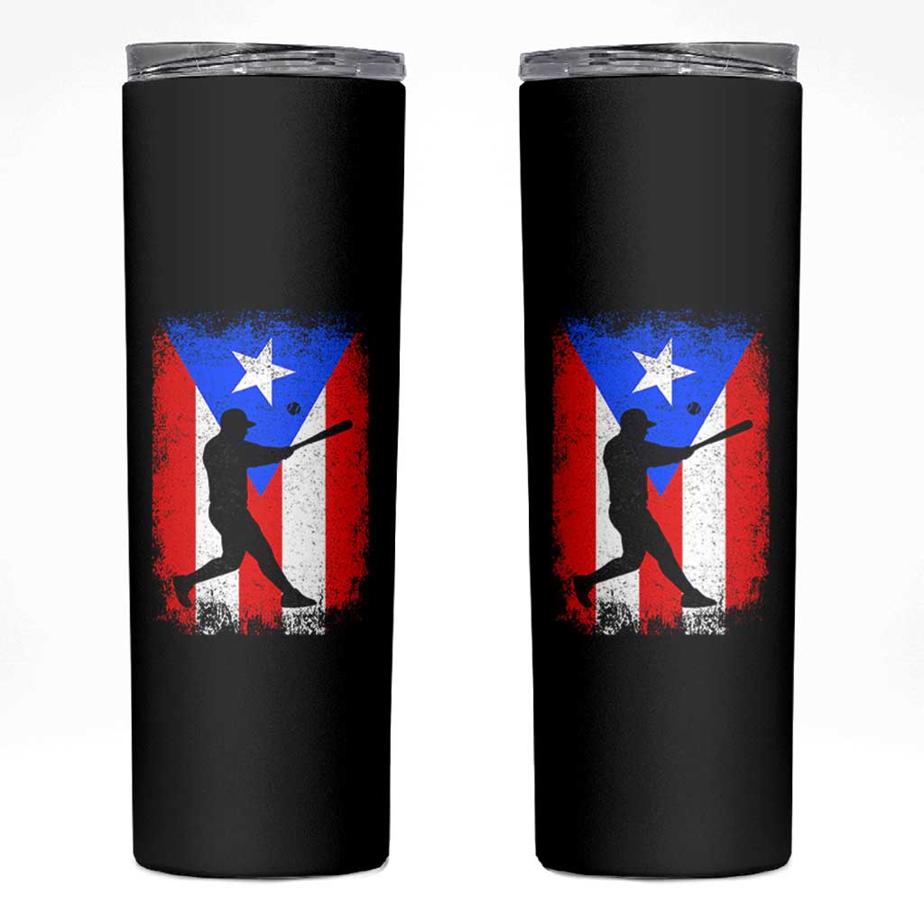 Puerto Rico Flag Baseball Skinny Tumbler Cool Distressed Jersey Gift Boricua Boys - Wonder Print Shop