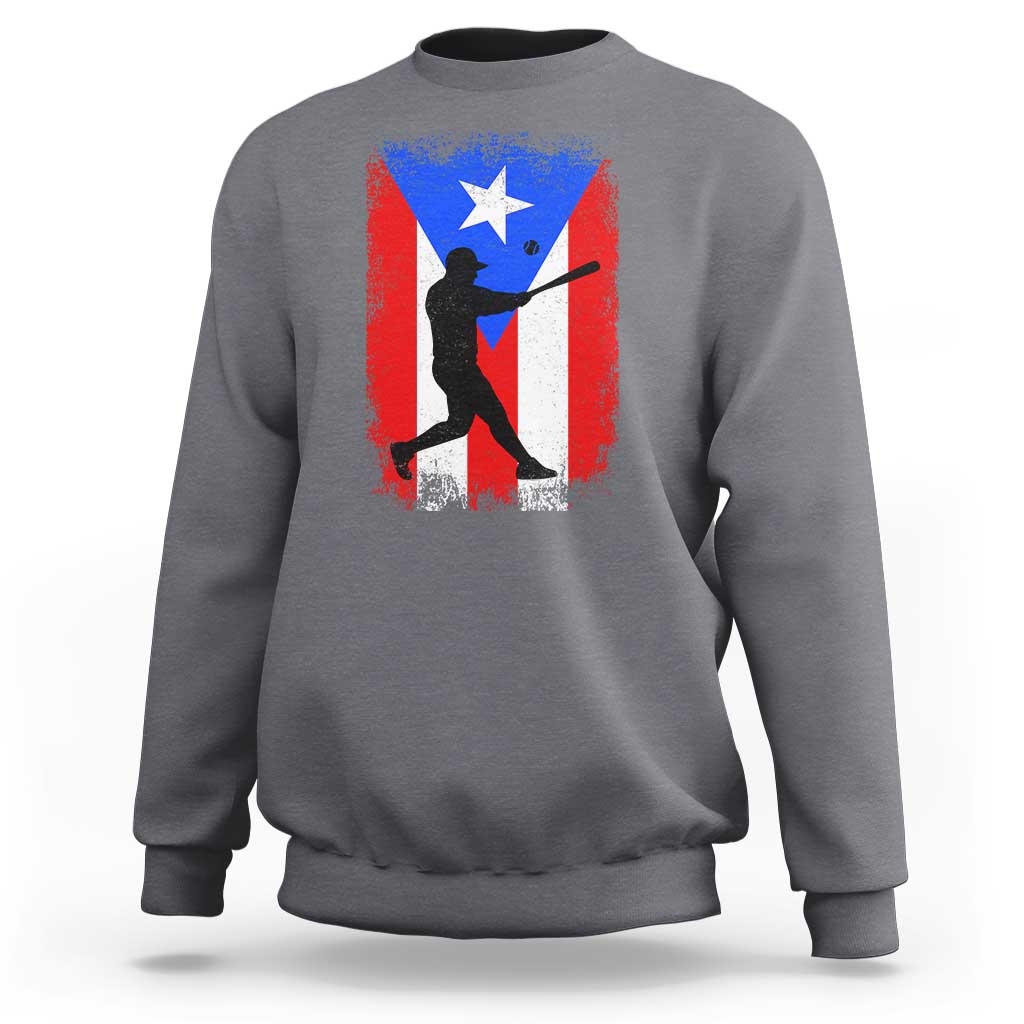 Puerto Rico Flag Baseball Sweatshirt Cool Distressed Jersey Gift Boricua Boys - Wonder Print Shop