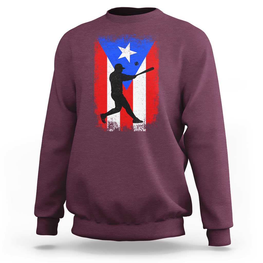 Puerto Rico Flag Baseball Sweatshirt Cool Distressed Jersey Gift Boricua Boys - Wonder Print Shop