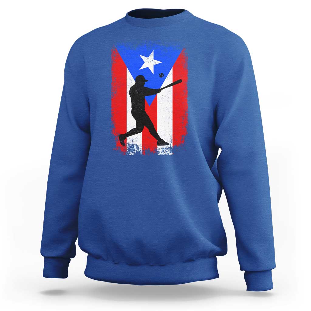 Puerto Rico Flag Baseball Sweatshirt Cool Distressed Jersey Gift Boricua Boys - Wonder Print Shop