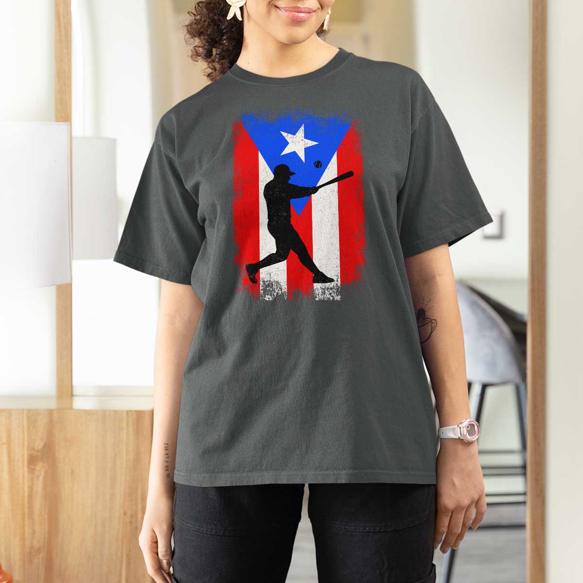 Puerto Rico Flag Baseball T Shirt For Women Cool Distressed Jersey Gift Boricua Boys - Wonder Print Shop