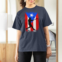 Puerto Rico Flag Baseball T Shirt For Women Cool Distressed Jersey Gift Boricua Boys - Wonder Print Shop