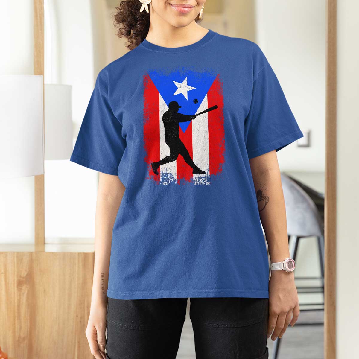 Puerto Rico Flag Baseball T Shirt For Women Cool Distressed Jersey Gift Boricua Boys - Wonder Print Shop
