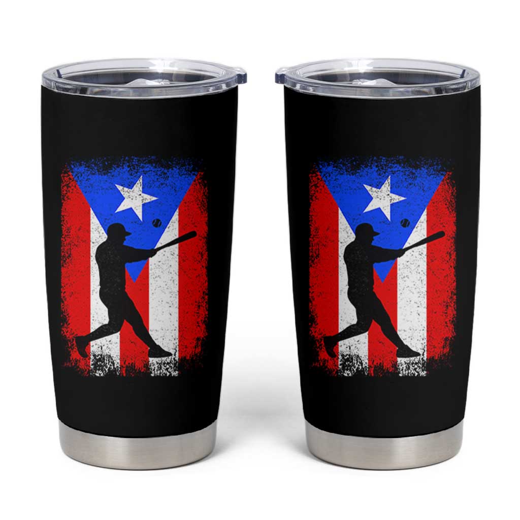 Puerto Rico Flag Baseball Tumbler Cup Cool Distressed Jersey Gift Boricua Boys - Wonder Print Shop