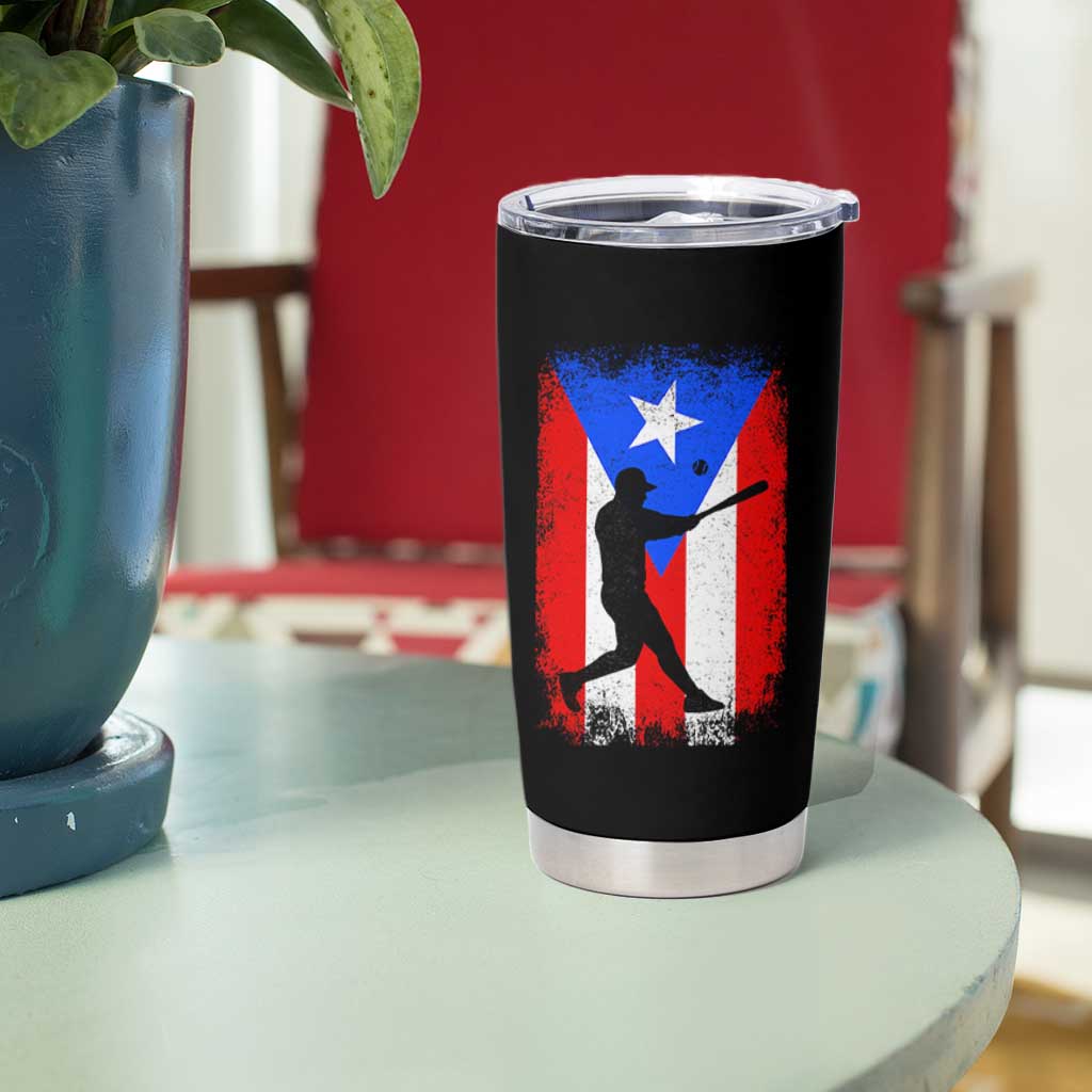 Puerto Rico Flag Baseball Tumbler Cup Cool Distressed Jersey Gift Boricua Boys - Wonder Print Shop