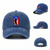 Puerto Rico Flag Baseball Washed Cotton Baseball Cap Cool Distressed Jersey Gift Boricua Boys