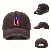 Puerto Rico Flag Baseball Washed Cotton Baseball Cap Cool Distressed Jersey Gift Boricua Boys