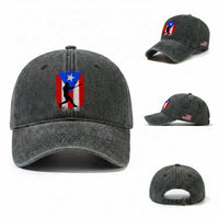 Puerto Rico Flag Baseball Washed Cotton Baseball Cap Cool Distressed Jersey Gift Boricua Boys