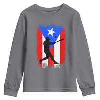 Puerto Rico Flag Baseball Youth Sweatshirt Cool Distressed Jersey Gift Boricua Boys - Wonder Print Shop