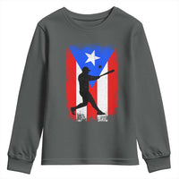 Puerto Rico Flag Baseball Youth Sweatshirt Cool Distressed Jersey Gift Boricua Boys - Wonder Print Shop