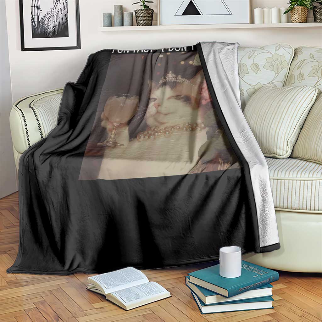 Cat Meme Throw Blanket Fun Fact I Dont Care Funny Saying Quote - Wonder Print Shop