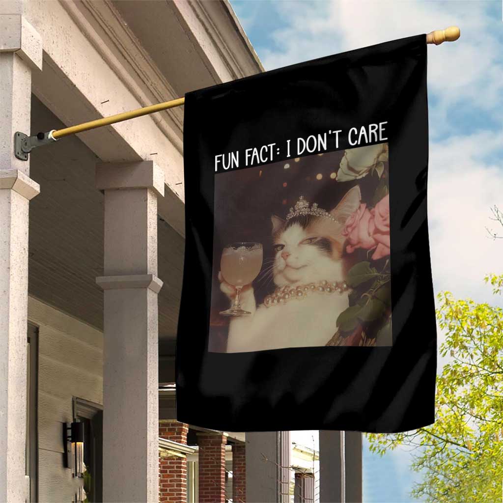Cat Meme Garden Flag Fun Fact I Dont Care Funny Saying Quote - Wonder Print Shop