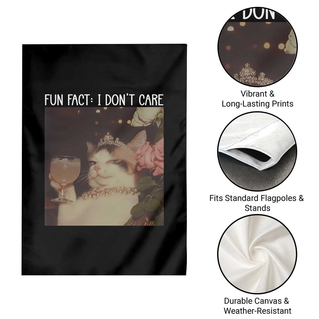 Cat Meme Garden Flag Fun Fact I Dont Care Funny Saying Quote - Wonder Print Shop